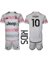 Juventus Paul Pogba #10 Venkovní dres pro děti 2023-24 Krátký Rukáv (+ trenýrky)